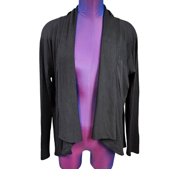 Athleta Black Open Front‎ Cardigan Draped Neckline Size Small Women's - Picture 1 of 9